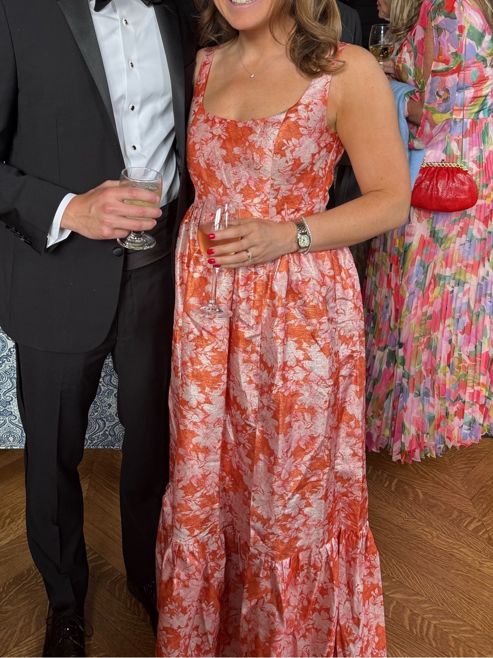 Hutch Orange Floral Maxi Dress